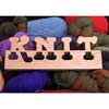 Handcrafted Wooden Sign - "KNIT" (Half Shadow) - Red Oak