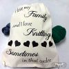 Large Canvas Project Bag - I love my family,& I love knitting...